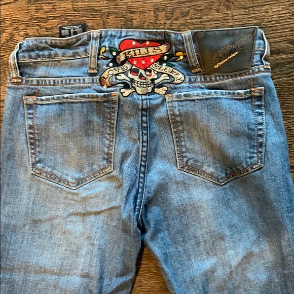 2 pairs! Ed Hardy skinny/ straight Jeans - Picture 3 of 6
